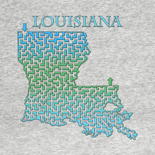 State of Louisiana Colorful Maze by gorff